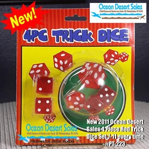 New 2011 Ocean Desert Sales 4 Piece Red Trick Dice Set 7-11 every time #PT-223 - Picture 1 of 7