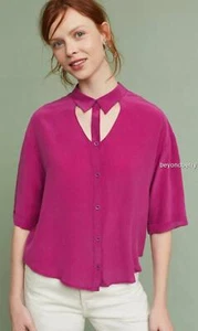 NEW Anthropologie Mairead Silk Blouse by Maeve Size S-M-L-XL - Picture 1 of 6