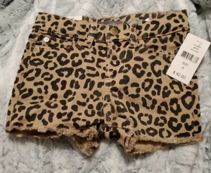 DL 1961 Girls Size 4 Lucy Shorts Pockets Cheetah Print - Picture 1 of 5