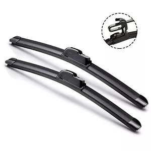 21"+19" Combo ALL SEASON U or J Hook BRACKETLESS WINDSHIELD WIPER BLADES O274 - Picture 1 of 7