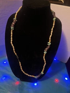 Vintage Dauplaise Faux Pearl & Turquoise Necklace And Screw Back Earrings - Picture 1 of 9