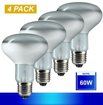 4 x 60W Incandescent R80 Reflector Light Globes Bulbs Screw E27 Dimmable ES - image 1 of 2