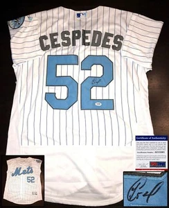 New York Mets Yoenis Cespedes Signed Jersey PSA/DNA 4 COA - Picture 1 of 1