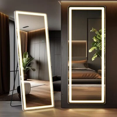 Mirror Full Length Standing Mirror LED Lights Full Body Floor Standing Mirrors - Image 1 of 4
