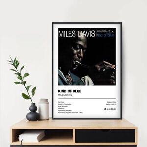 Kind of Blue - Miles Davis Album Poster 20x30 24x36 maßgeschneidertes Musikposter