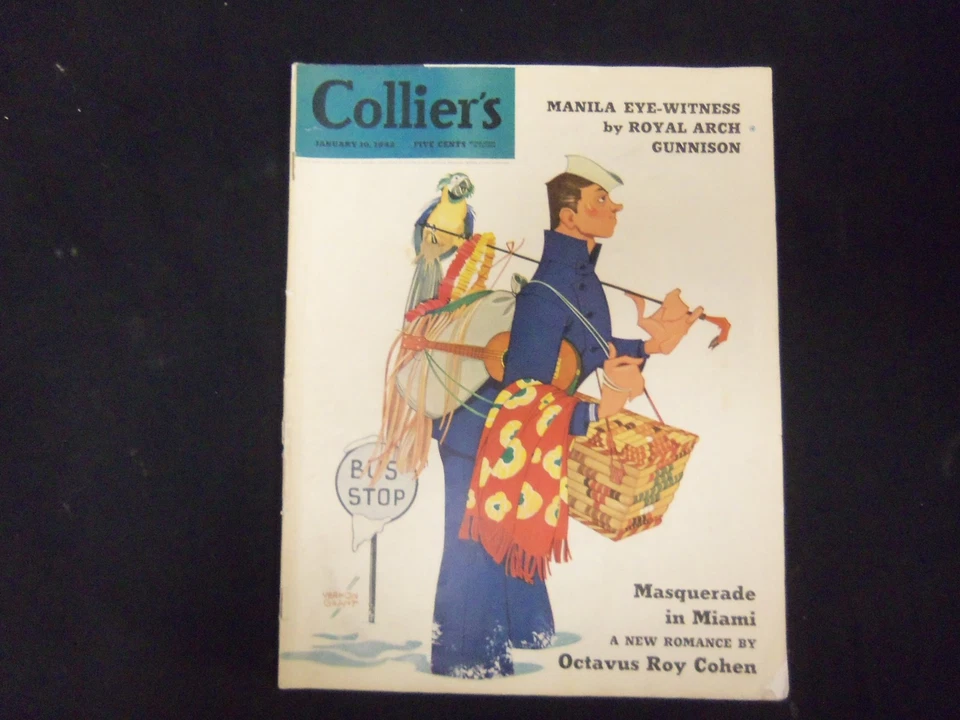 1942 JAN 10 COLLIER'S MAGAZINE - GREAT ILLUSTRATIONS, ARTICLES & ADS - ST 3641 Foto 1 de 2