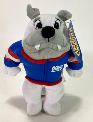 1998 Play Football New York Giants NFL 9" Stuffed Bulldog Plush  w/ Tag Cover