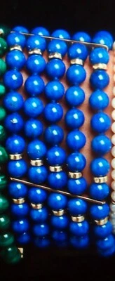 PULSERA LAPIZ LAZULI ORO 5 HILOS L=7 3/8" GRAMOS =70,00 PRECIOSOS DETALLES Foto 1 de 4