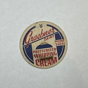 Milchflaschenverschluss Graebner Milchprodukte SAGINAW MICHIGAN MICH MI - Bild 1 von 3