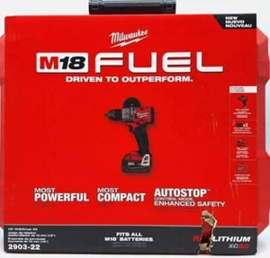 Milwaukee 2903-22 M18 FUEL 1/2" Drill-Driver Kit Brushless Cordless NEW - Picture 1 of 1