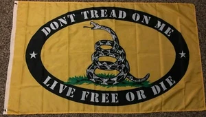 new GADSDEN LIVE FREE OR DIE DONT TREAD ON ME 3x5ft FLAG superior US seller - Picture 1 of 3