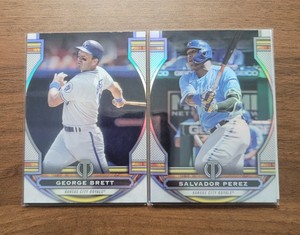 2023 Topps Tribute Base SALVADOR PEREZ 15 & George Brett 19 KC Royals Team Cards