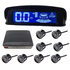 8 Parking Sensors Kit Car Auto LCD Backup Reverse Rear Radar System Alert Alarm - Picture 1 of 15