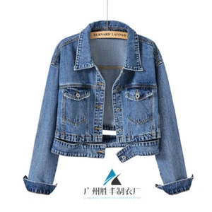 Ladies Denim Jacket Short Women's Oversized Vintage Denim Coat XXS-XL - Picture 1 of 8
