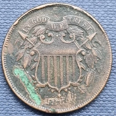 1864 Two Cent Piece 2c Better Grade XF Details #70065 - Image 1 of 2