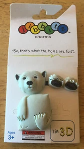 Rare! 06 -08 3D Polar Bear (3 PIECE) SHOE CHARM (Jibbitz) Fits Crocs! - Picture 1 of 6