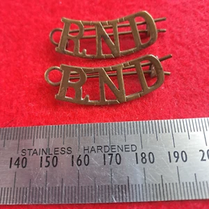 WW1 Royal Naval Division RND Shoulder Title Badge 100% Original Matching Pair - Picture 1 of 2