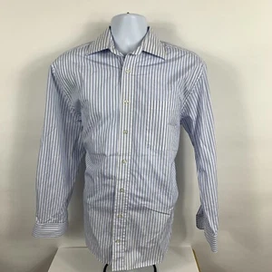 Vineyard Vines Shirt 15.5 / 34 Blue Striped Button Down 100's 2-Ply 100% Cotton - Picture 1 of 6