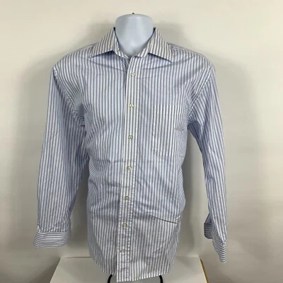 Vineyard Vines Shirt 15.5 / 34 Blue Striped Button Down 100's 2-Ply 100% Cotton - Image 1 of 4