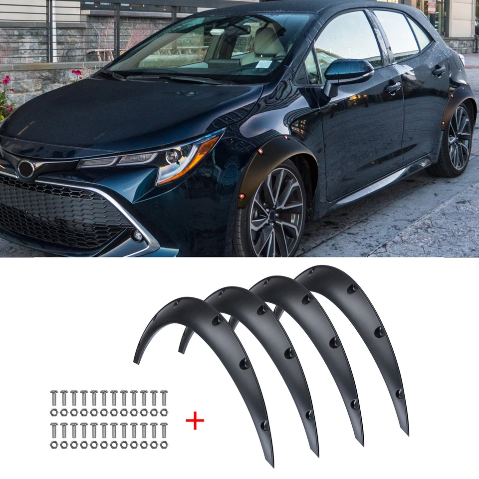 For Toyota Corolla 4PCS Fender Flares Wide Body Kit Wheel Arches Flexible Foto 1 de 4