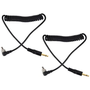 2x Cavo Sincronizzazione PC Flash Universale da 3,5mm a Maschio Cavo Avvolto con Blocco a Vite Kit F - Foto 1 di 22