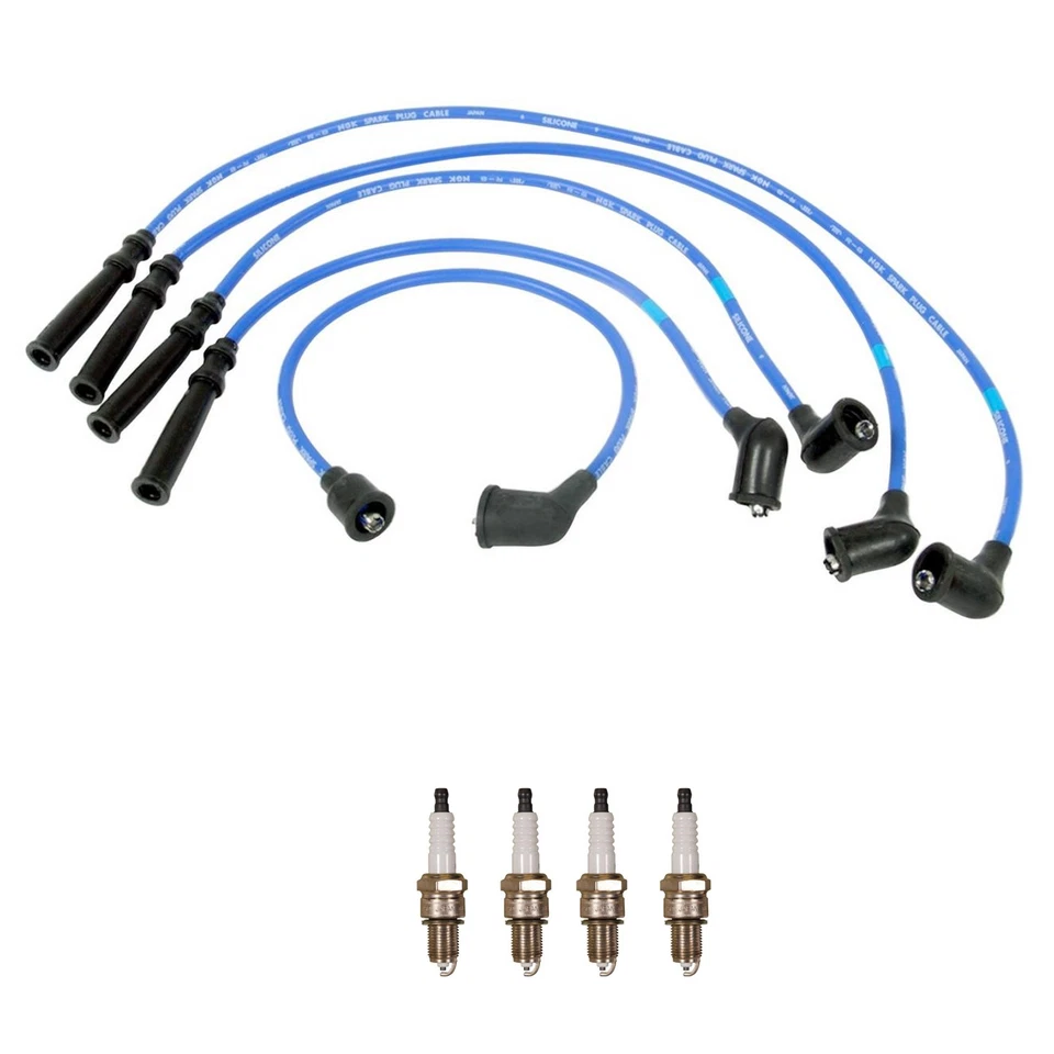 Juego de cables NGK y kit de 4 bujías estándar Denso para Nissan Pulsar NX 1,6 L L4 Foto 1 de 1