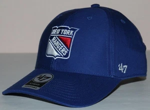 '47 Brand NEW YORK RANGERS MVP Strapback Baseball Hat Royal Blue Cap LEGEND *4A - Picture 1 of 7