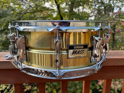 Yamaha SD-4105 1990s Seamless Brass 5.5x14" Snare Drum, Made In Japan MIJ - Image 1 of 4