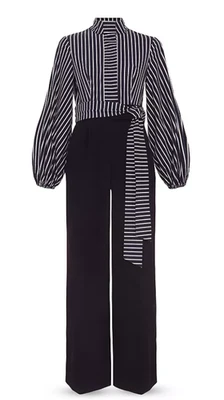 Phase Eight Bree Navy / White Stripe Jumpsuit - size 14 / 18 UK - retail $275 - Image 1 of 4