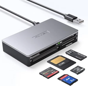 SmartMedia Card Reader Writer All-in-1 USB Universal Multi Silver-17-in-1-S3 - Picture 1 of 7