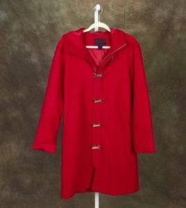 Gabardina Ralph Lauren etiqueta tartán lana roja broche langosta talla L - Imagen 1 de 4