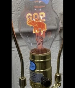 Vintage Aerolux Light Bulb GOP Elephant Republican Party Glows Orange Works - Picture 1 of 9