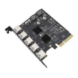 USB 3.2 Gen 2 Expansion Card 5 Ports 10Gbps Type A PCIe 4X Adapter Card For NEW - Afbeelding 1 van 12