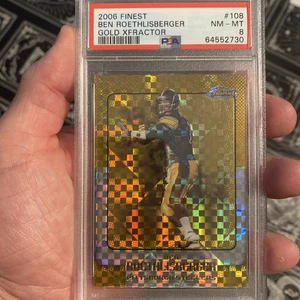 Finest Ben Roethlisberger Gold Xfractor 2006/10 Steelers PSA 8 - Imagen 1 de 3