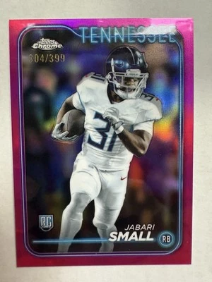 2024 Topps Chrome Jabari Small RC Pink Refractor /399 Titans - Image 1 of 2