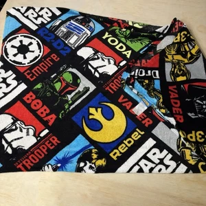Star Wars 50x62 Fleece Blanket with Luke Yoda Vader Hansolo Chewbacca Boba R2-D2 - Picture 1 of 5