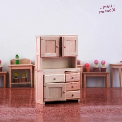 1/12 Scale Dollhouse Miniatures Furniture Plain Wood Bookcase Kids Room Decorate - Image 1 of 4