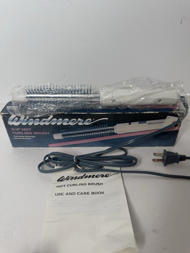 Vintage Windmere 3/4" Hot Curling Brush White Model HCB-1/219 Open Box - Image 1 of 4