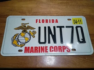 Marine Corps Florida FL Specialty vanity License Plate Tag UNT7Q Expired - Picture 1 of 8