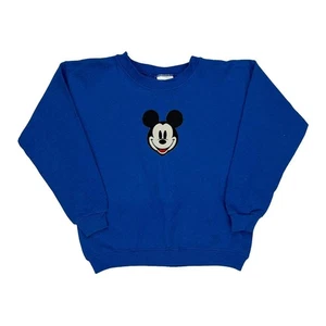 Age 10 Mickey Mouse Disney Graphic Sweatshirt - Medium Blue Cotton - Picture 1 of 8