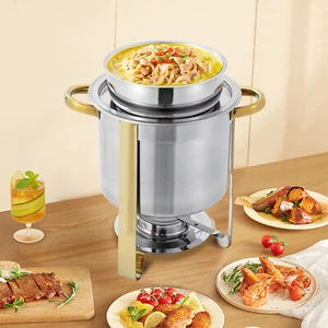 Runder Suppenwärmer aus Edelstahl - 4,2 Quart Chafing Dish mit Deckel - Bild 1 von 20