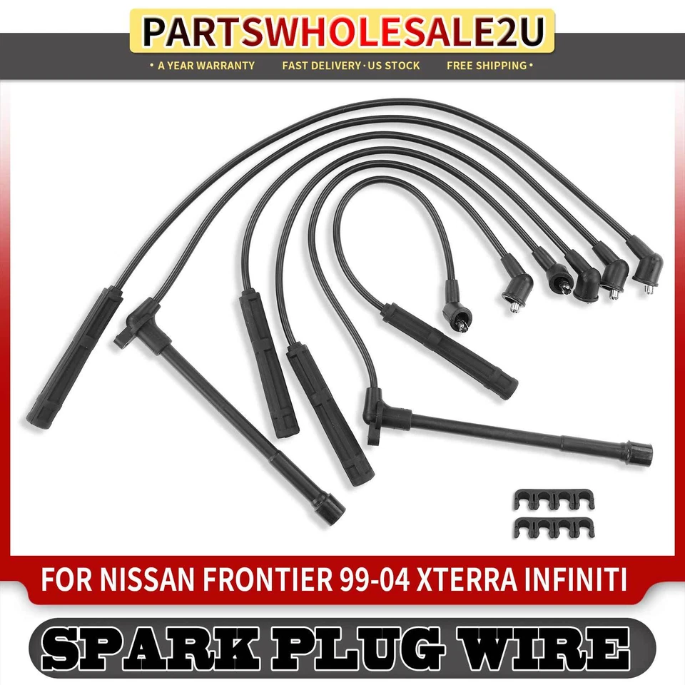 Juego de 6 cables de bujías para Nissan Frontier Pathfinder Xterra Infiniti QX4 3,3 L Foto 1 de 4