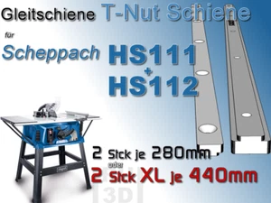 T-Nut Schiene Gleitschiene f. Scheppach HS 111 +  HS 112, Bau Schiebeschlitten - Picture 1 of 5