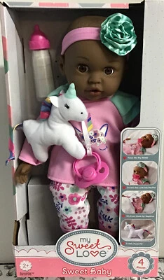 My Sweet Love Sweet Baby Doll 4pc Toy Set with Unicorn 🦄 & Bottle New - Image 1 of 4