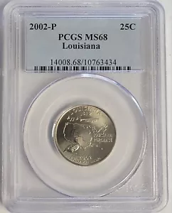 2002-P PCGS MS68 Louisiana State Quarter - Picture 1 of 3