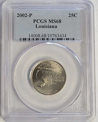 2002-P PCGS MS68 Louisiana State Quarter - Image 1 of 3