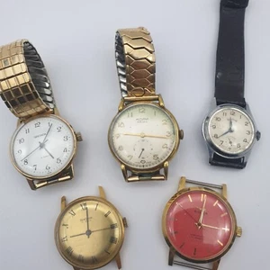 5 x Vintage Mechanical Watches, SERVICES, MEDANA, SEKONDA, HMT - Picture 1 of 7