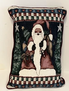 Weihnachten Gobelin Kissen Burgund Rückseite Weihnachtsmann Urlaub Home Decor - Bild 1 von 4