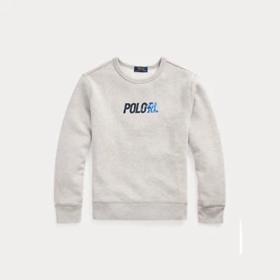 New Polo Ralph Lauren Boys 8-20 Logo Fleece Sweatshirt Gray Pick Size MSRP:$55 - Image 1 of 3