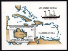 Antigua Barbuda $5 1985 Royal Visit Ship Map Miniature Sheet Unmounted Mint MNH